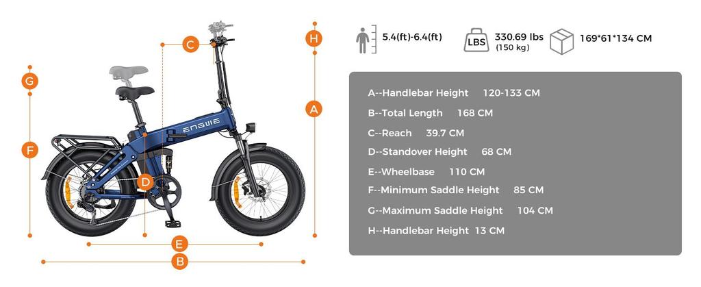 ENGWE faltbares Elektrofahrrad, 48V 15Ah Akku, Reichweite bis zu 130km, faltbares Design, App-Steuerung, Pro 3.0 Boost-Motor, ENGINE PRO 3.0 BOOST