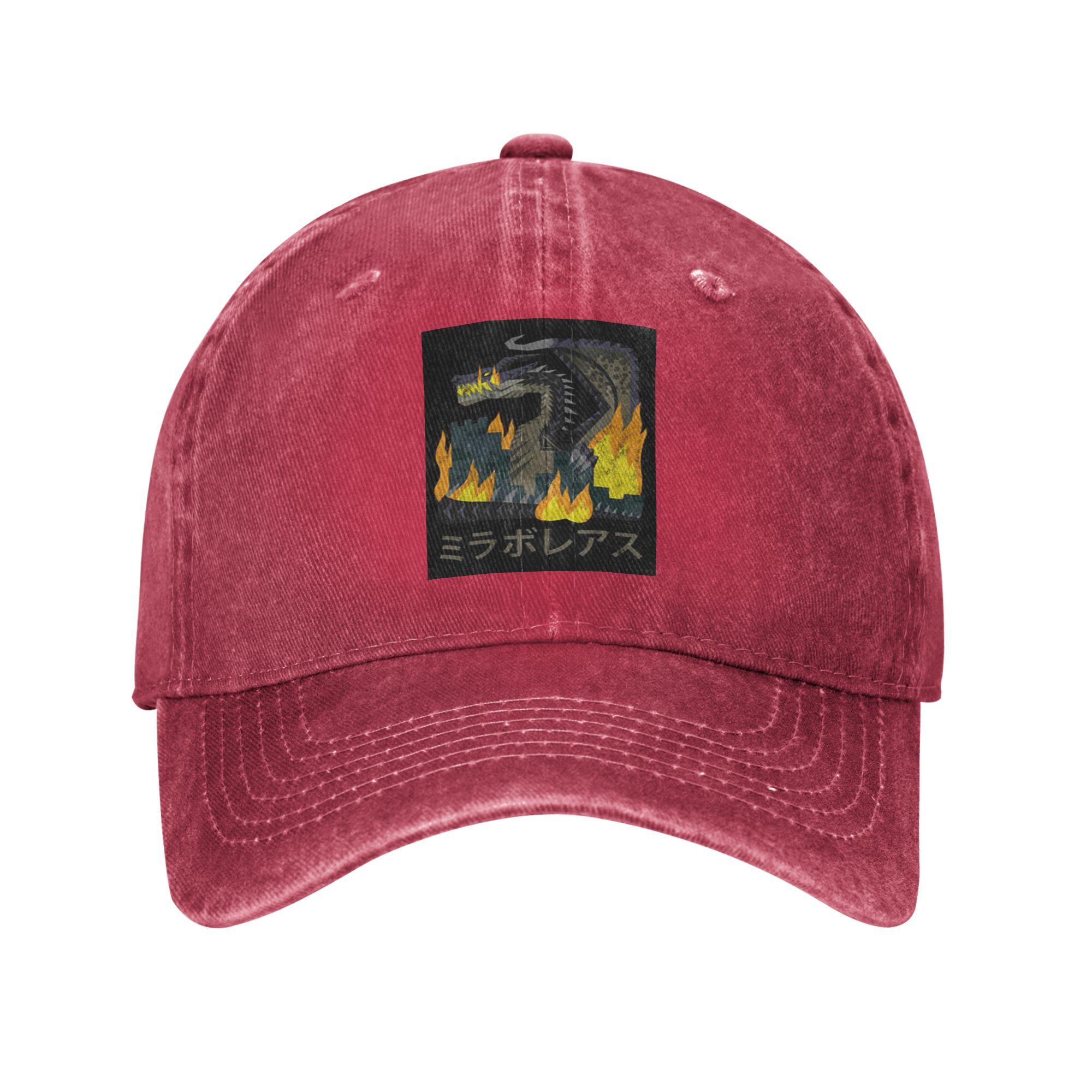 Monster Hunter World Iceborne Nargacuga Kanji Icon Baseball Caps Denim Hats Adjustable Casquette Streetwear Baseball Cowboy Hat One Size