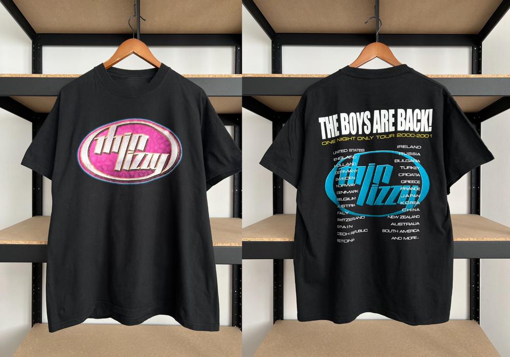 2 Sides Thin Lizzy The Boys Are Back Tour 2000 2001 Black Tshirt Reprint CL60 Unisex T-Shirt M