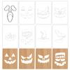8 Pcs Halloween Pumpkin Face Stencils for Crafts Reusable Acrylic Drawing Template for DIY Pumpkin Carving Wood Wall Art Decor