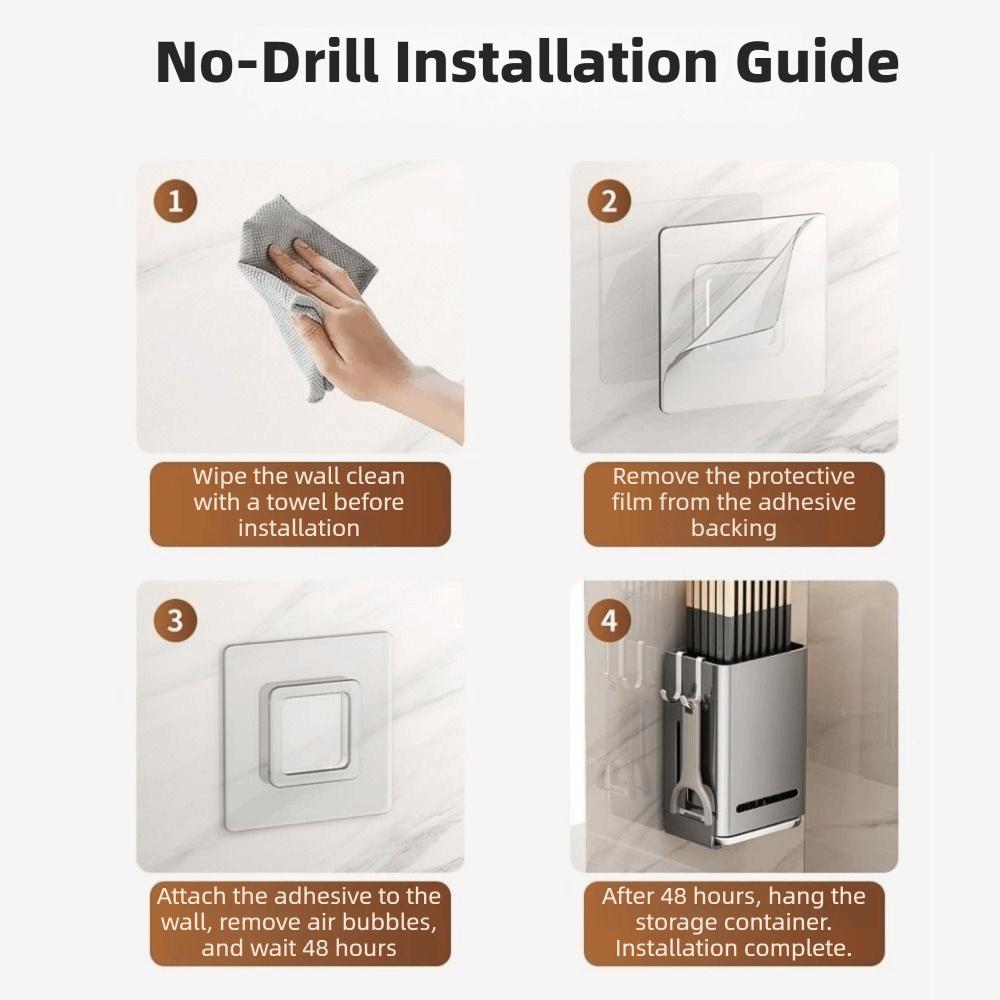 Wall Mounted Chopstick Cage Large Capacity Cutlery Holder Practical Chopstick Storage Box  Bathroom