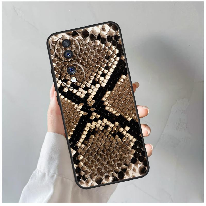 Snake Skin For Honor Magic 8 7 6 5 Pro Case For Honor 400 200 Lite 90 70 50 X8c X8b X9a X9b X9c X9d Win