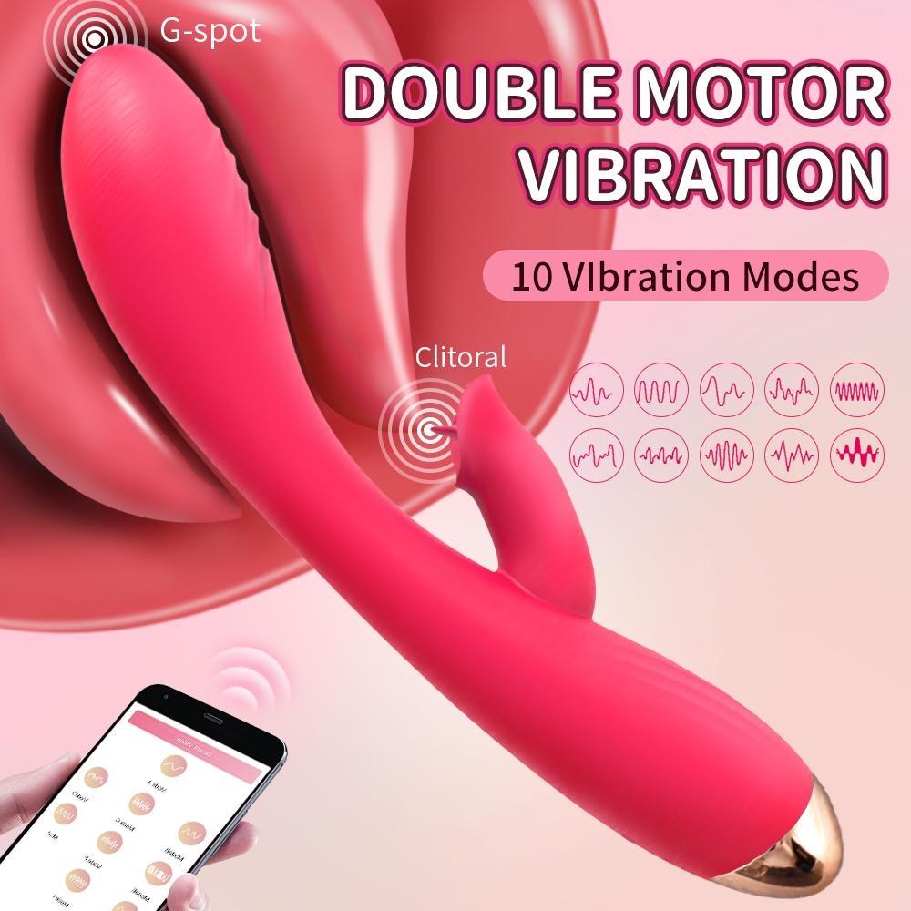 G Spot Couple Vibrator with Heating Function for Clitoris G-spot Stimulation APP Remote Control Vibrator Dildo with 10 Vibrating for Women Couple