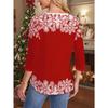 Women's Fashion Trend Festive Christmas Snowman Blockbuster Snowflake Pattern Zip T-Shirt Shirt