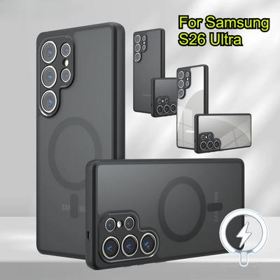 For Magsafe Case for SAMSUNG Galaxy S26 Pro S25 Edge S24 S23 FE Plus Ultra A17 A07 A56 A36 A26 A16 A06 Car Magnetic PC+TPU Cover