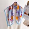 Sciarpa quadrata di lusso in seta da donna, stampata, in raso, per capelli primaverili, foulard, bandana, sciarpa, cravatta, scialle