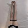 Gothic Punk Black White Sexy Overknee Long Socks Women Sweet Girls Lolita Bowknot Thigh High Fishnet Stockings Lace Mesh Legging