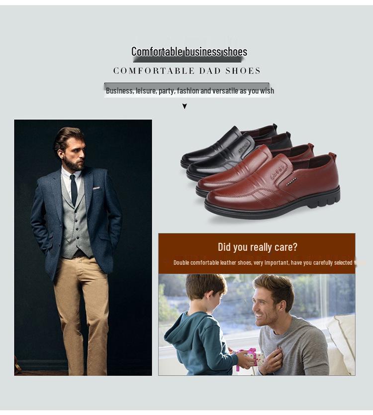 Men's Versatile Non-Slip Soft Leather Shoes - Casual & Formal 2025 Style