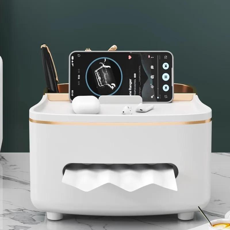 Nordic Style Tissue Box Napkin Mobile Phone Holder Remote Control Storage Desk Organizer Office Multifunctional Sundries Storage