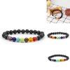 Armband aus natürlichem Vulkangestein, bunte Energieperlen, Großhandel, Modeschmuck für Männer und Frauen