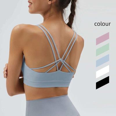 European and American New Style Sports Bra for Women, Shockproof Running Yoga Vest, Beautiful Back, Sexy Strapless Fitness Bra