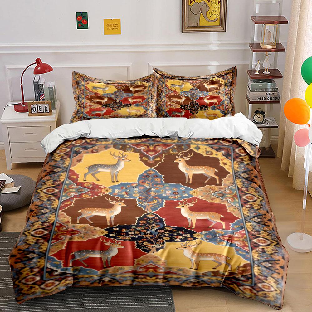 

Deer and floral motifs. Bedding sets Duvet cover sets Duvet covers Pillowcases(1 * Duvet Cover 2 * Pillowcases without duvet insert) 135x200cm