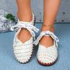 Fashion Women's Flat Shoes Spring New Round Head Shallow Mouth Front Strap Soft Sole Anti-slip Wear-resistant Single Shoes
