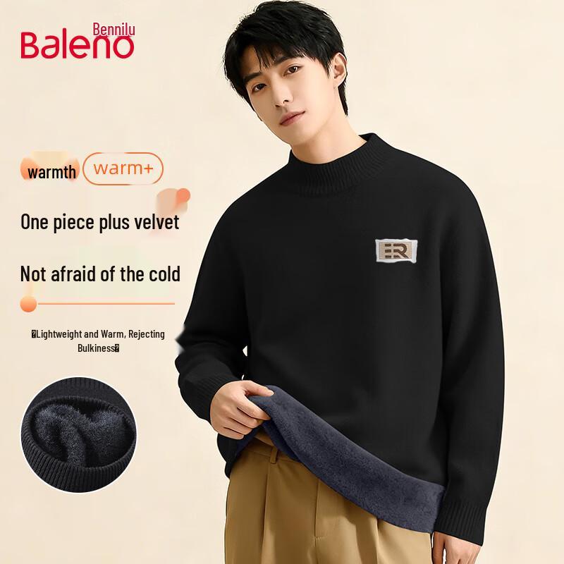 Baleno Men s Fleece-Lined Mock Neck Knit Sweater 3XL