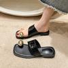 Fashion Women's Slippers and Ladies Sandals Low Heel Slides on Beach Roman Silver Open Toe Shoes Original Vip Casual New Style Offer Pvc