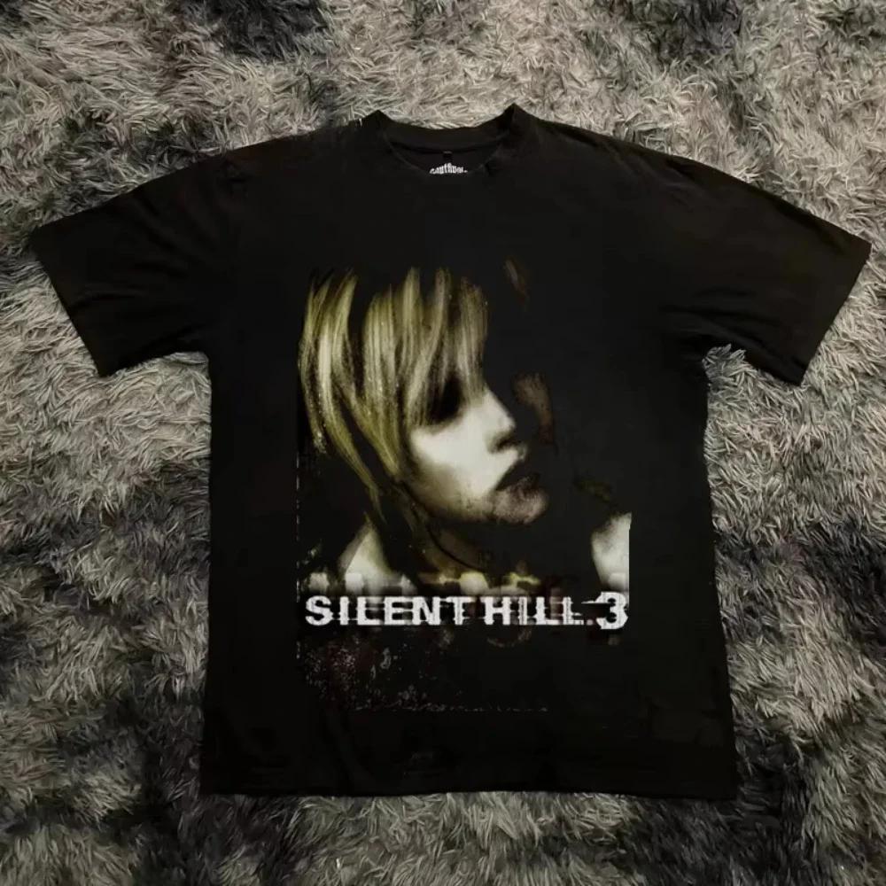 

Футболки Silent Hill 2 Хлопковая одежда Повседневная футболка с коротким рукавом и круглым вырезом Футболки для взрослых Футболка оверсайз Уличный топ S