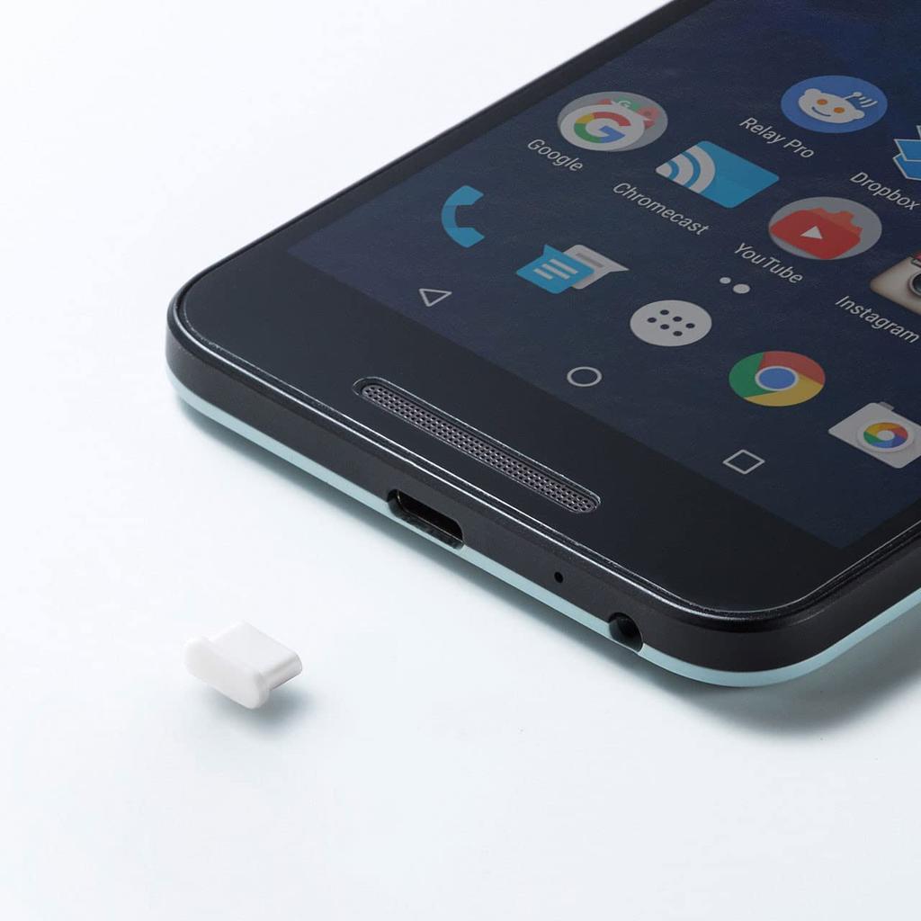 SANWA SUPPLY Type C Connector Cap, White, TK-CAP6W