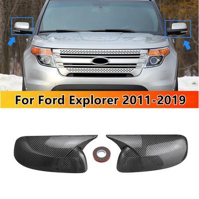 For Ford Explorer 2011 2012 2013 2014 2015- ABS Car Rearview Side Mirror Cover Wing Cap Exterior Door Trim Adhesive Sticker