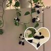 Plush Panda Stickers, Adorable Black & White Fabric Panda Decorations, No Power Required, for Vines Walls and Gifts, Home or Party Decoration