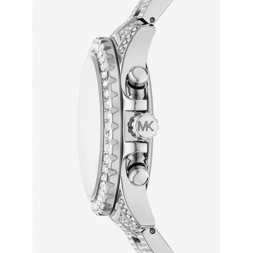 Michael Kors Pave Silver Tone Oversized Watch Mko122740