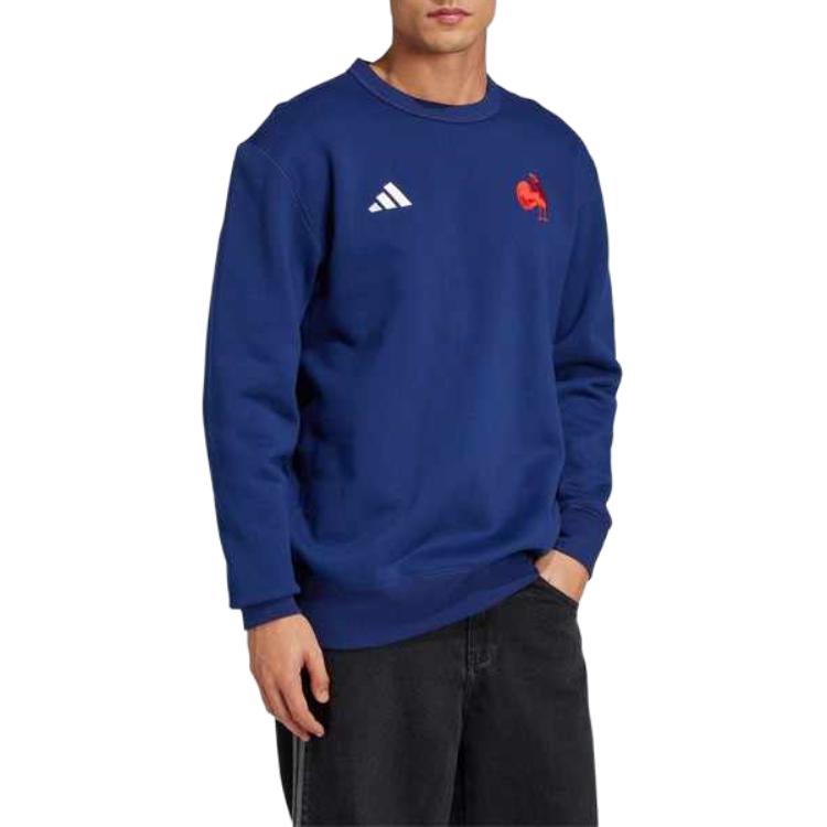 Adidas Sports Series Crew Neck Loose Comfortable Sweatshirt Men Sweatshirt Dark-Blue JP0366