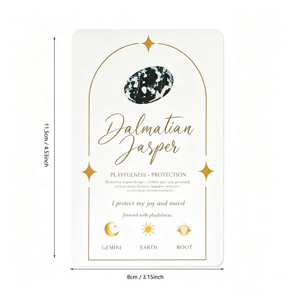 Soul Stones Crystal Oracle Deck, 11.5*8cm 51 Healing Affirmation Cards in Tin Box with Guidebook, Chakra Zodiac Element Cards
