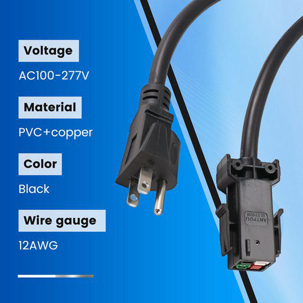 

Black PVC+Copper Power Cord with US Standard P13 Plug, AC100-277V. Other
