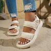 Women's Casual Velcro Open-Toe Leather Sandals