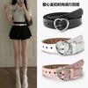 Cowhide Elegant Twolayer Womens Belt Trendy Korean Style For Students Young