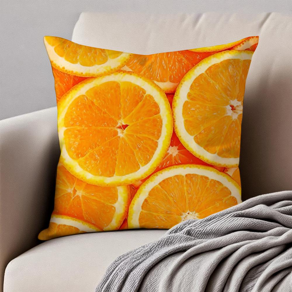 Healthy Fresh Food Anime Style Art Cushion Cover Pillowcase Antidustmite Invisible Zipper Short Plush Sofa Cushion