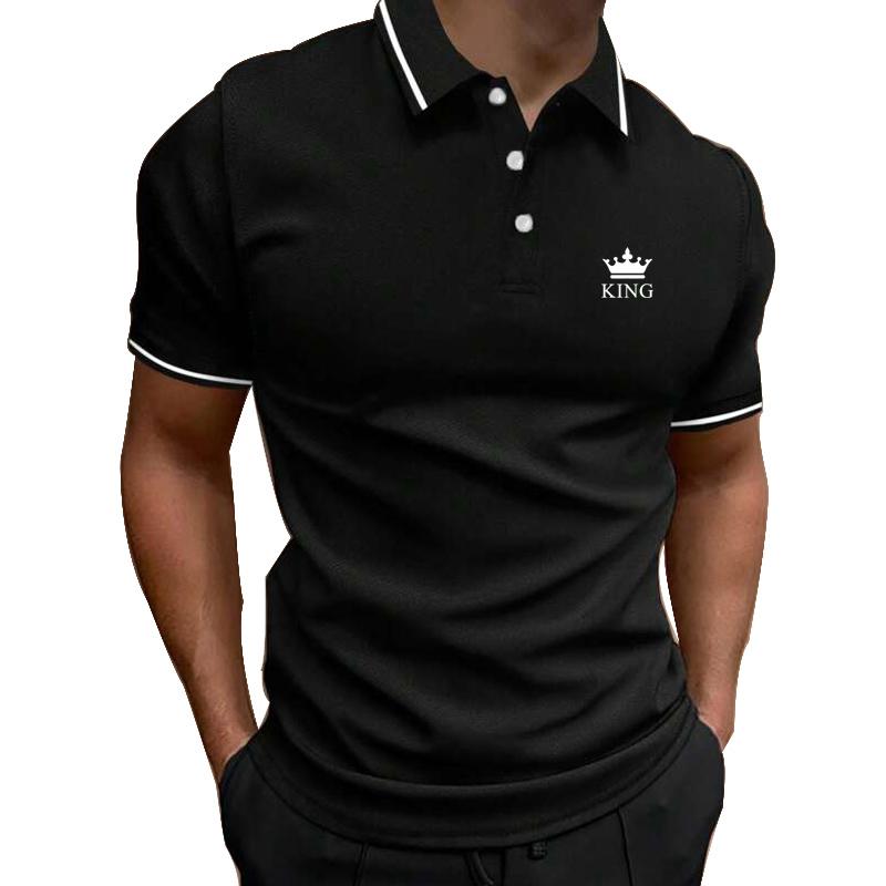 Men Summer Casual Slim Fit Short Sleeve Sport Polo Shirt Men Pure Color Business Lapel Polo Shirt Men Golf Polo Shirt Tops
