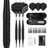 Nomli 19g Soft Darts Set, 3 Pieces, for Beginners, with O-rings and Storage Case, Black
