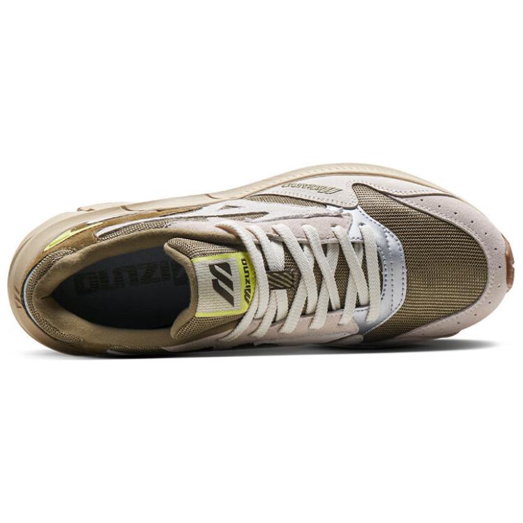 Mizuno Pi Retro Pohodlné Protiskluzové Odolné Běžecké Boty s Nízkým Svrškem Unisex Tenisky Fazolově Zelená Světle Šedá D1GH232308