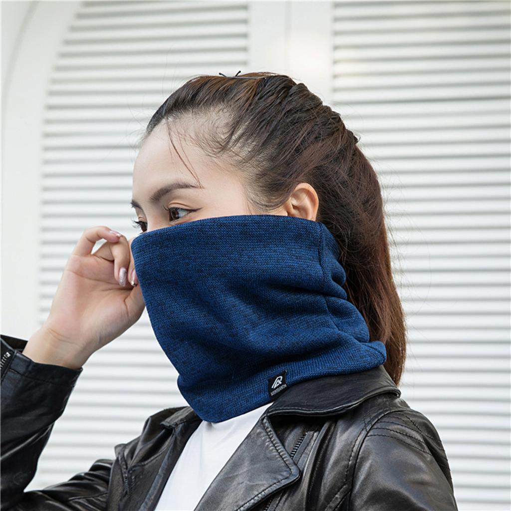 Unisex Solid Cashmere Plush Warm Winter Ring Scarf Women Men Knitted Full Face Mask Snood Neck Scarves Bufanda Thick Muffler New