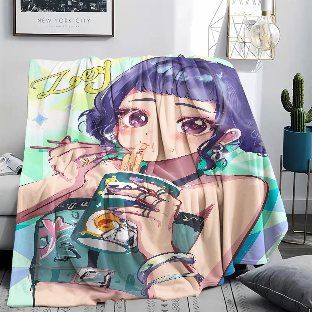 1PC Kpop Demon Hunters Print Flannel Blanket, High Quality All Seasons, Home Decor, Warmth and Comfort, Perfect for Christmas Gifts