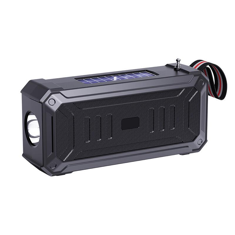 Solar Bluetooth Speaker Flashlight FM Radio TF USB MP3 Music Player Rechargeable