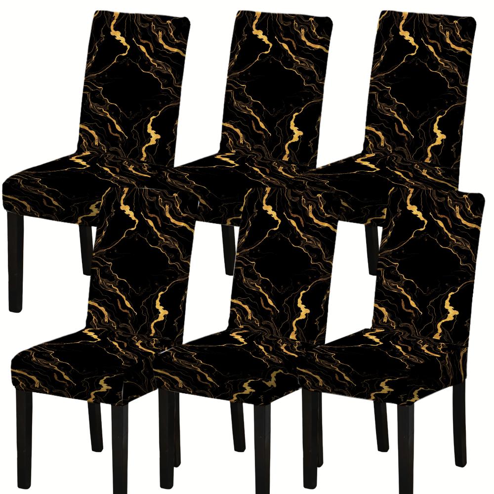4 6 Pcs Black Gold Marble