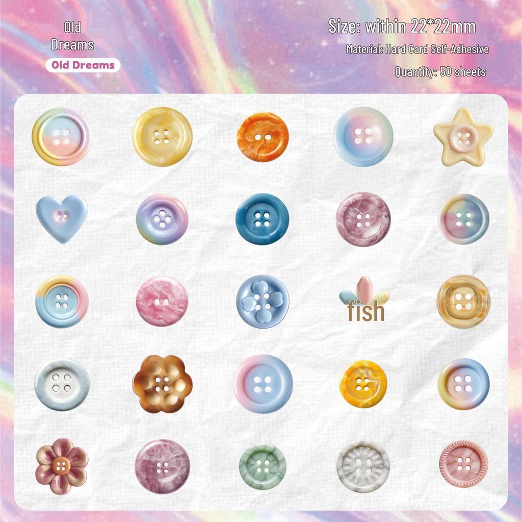 Retro Story Sticker Pack: 6 Styles, 50 Pieces for Journaling