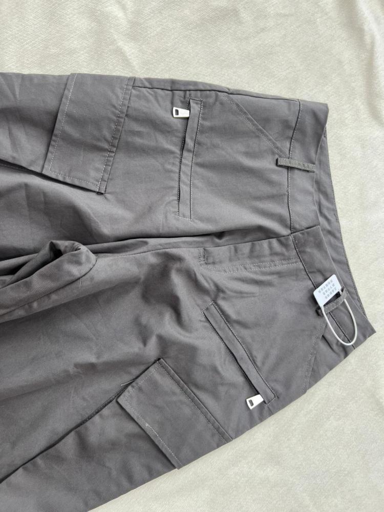 2025 Spring Summer New Gray Cargo Pants Women's High Waisted Thin American Retro Straight Wide-leg Pants Y2k Casual Flared Pants