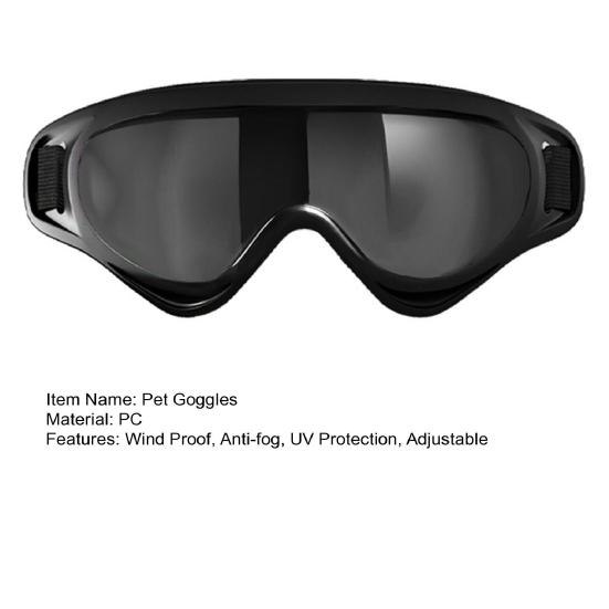 Dog Goggles Wind Dust Fog Proof Eye Wear UV Protection Pet Sunglasses with Adjustable Strap for Pet Travel Skiing