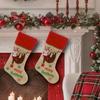 Chaussette de Noël Brodé avec Applique pour Décoration d'Arbre