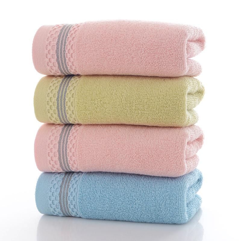 Pure Cotton Absorbent Towel. Household Adult Soft Face Wiping Towel. Plain Satin Surface Towel.
