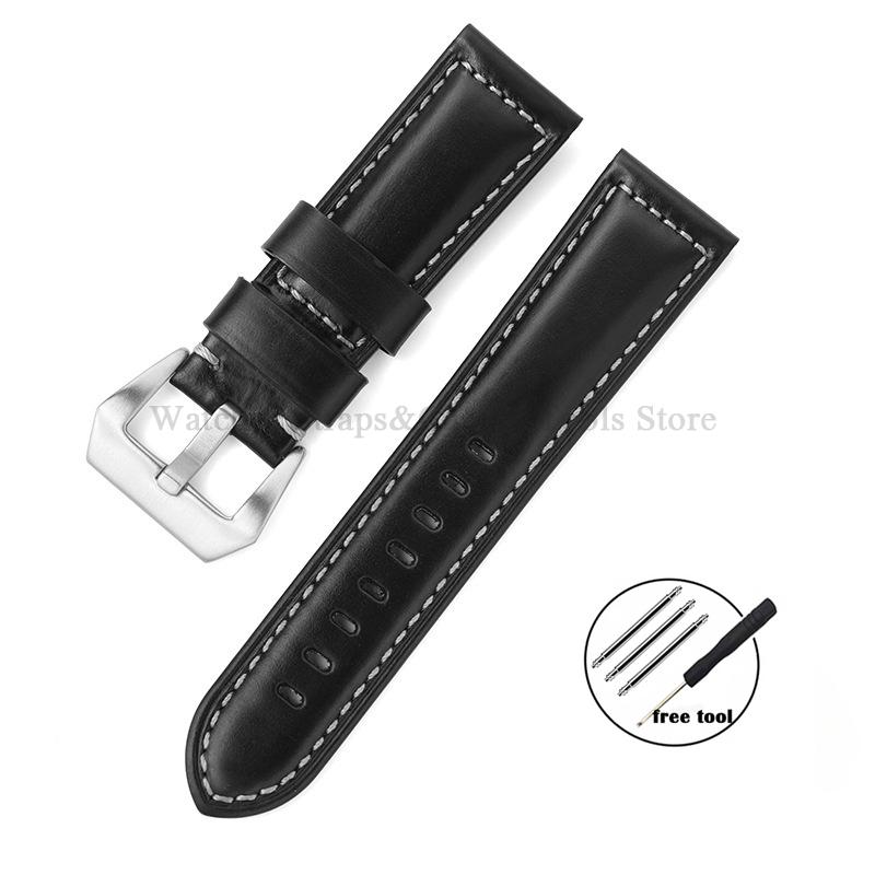 Brățară de ceas din piele naturală business Panerai pentru Omega cataramă din oțel negru maro accesorii curea bărbați 20mm 22mm 24mm 26mm