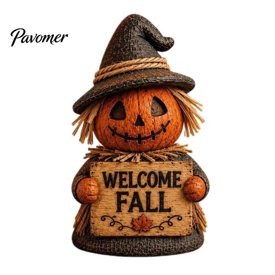 Thanksgiving Indoor Outdoor Decorations 3 Pcs Fall Wooden Scarecrow Figurines, Farmhouse Rustic Statue with Maple Rural Style Fireplace Decor