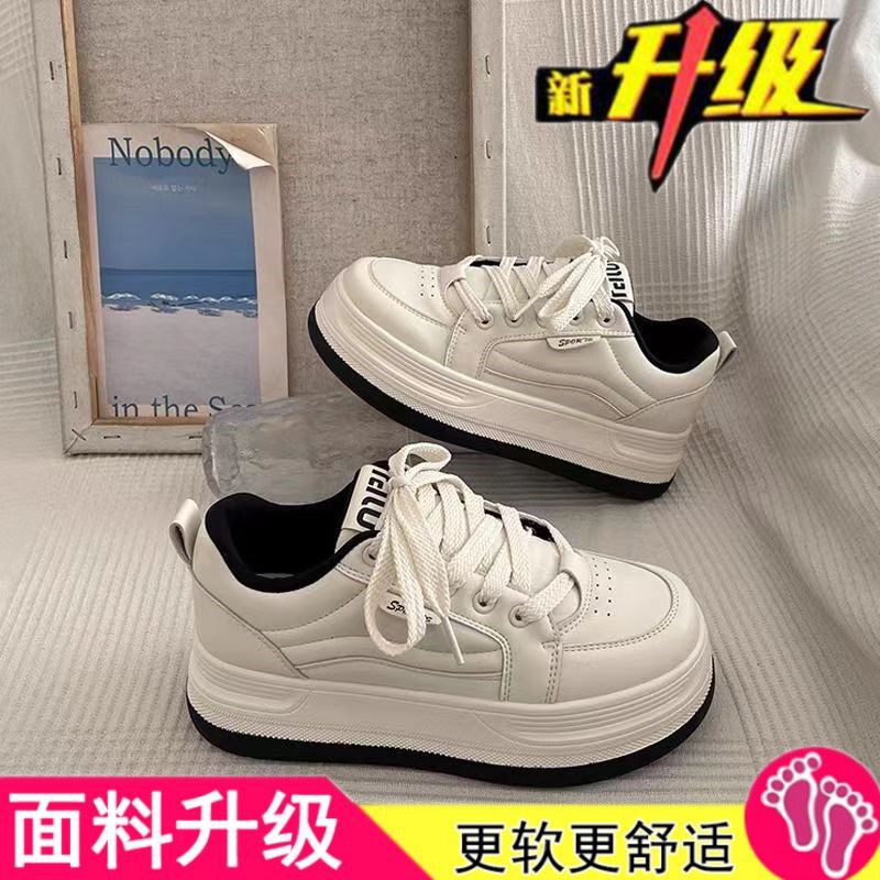 

Туфли на толстой подошве женские осенне-зимние универсальные нишевые белые туфли новые высококлассные повседневные спортивные туфли 40