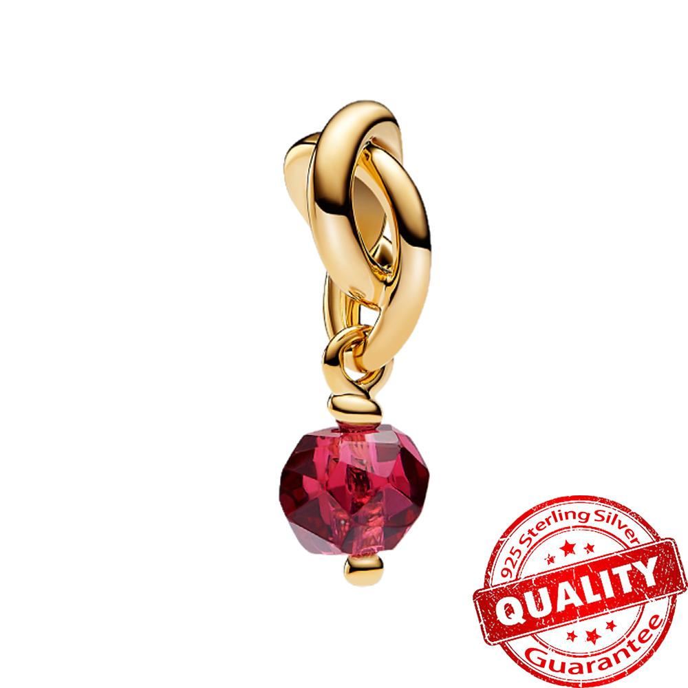 Einzigartiger Kupferfarbener Geburtsstein Ewigkeit Runder Hängeanhänger Passend für Originalarmband Mädchen Geburtstags Schmuck Geschenk