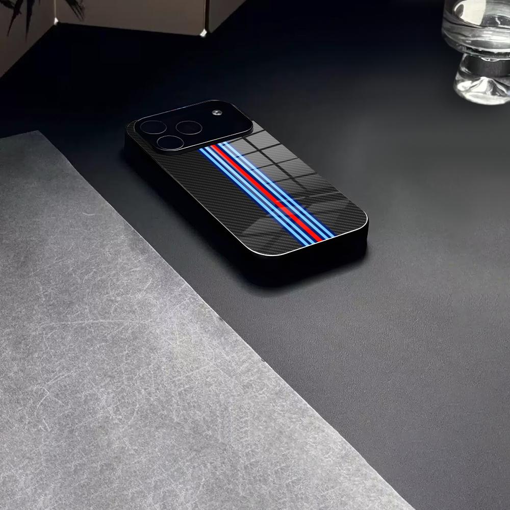 

Чехол для телефона Martini Racing с горизонтальной полосой, закаленное стекло, для iPhone 17 15 16 14 12 13 11 Pro XS Max Plus Mini, чехол iPhone 11 Pro Max