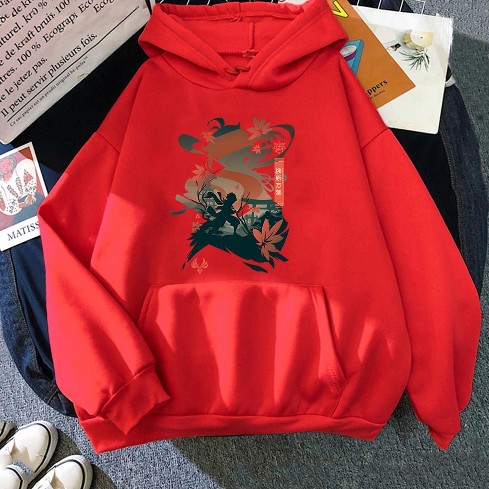 

Kazuha Hoodie Genshin Impact Sweatshirt Game Cartoon Print Hoody Kaedehara Kazuha Hoodies Women Long Sleeve Tops Girls Clothes XS