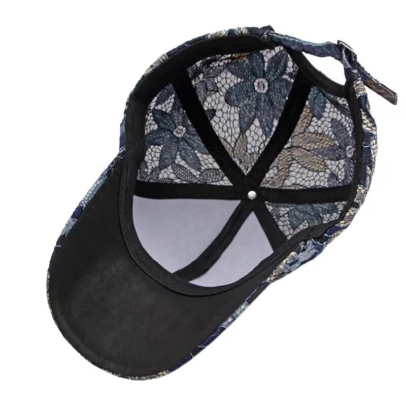 Women's Breathable Butterfly Baseball Cap - Lace Sun Hat with Rhinestone, Street Fashion Peaked Cap for All-match Outfits