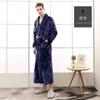 Large Size Men's Autumn Winter Thicken Warm Soft Flannel Bathrobe Couple's Luxe Robe Long Sleepwear